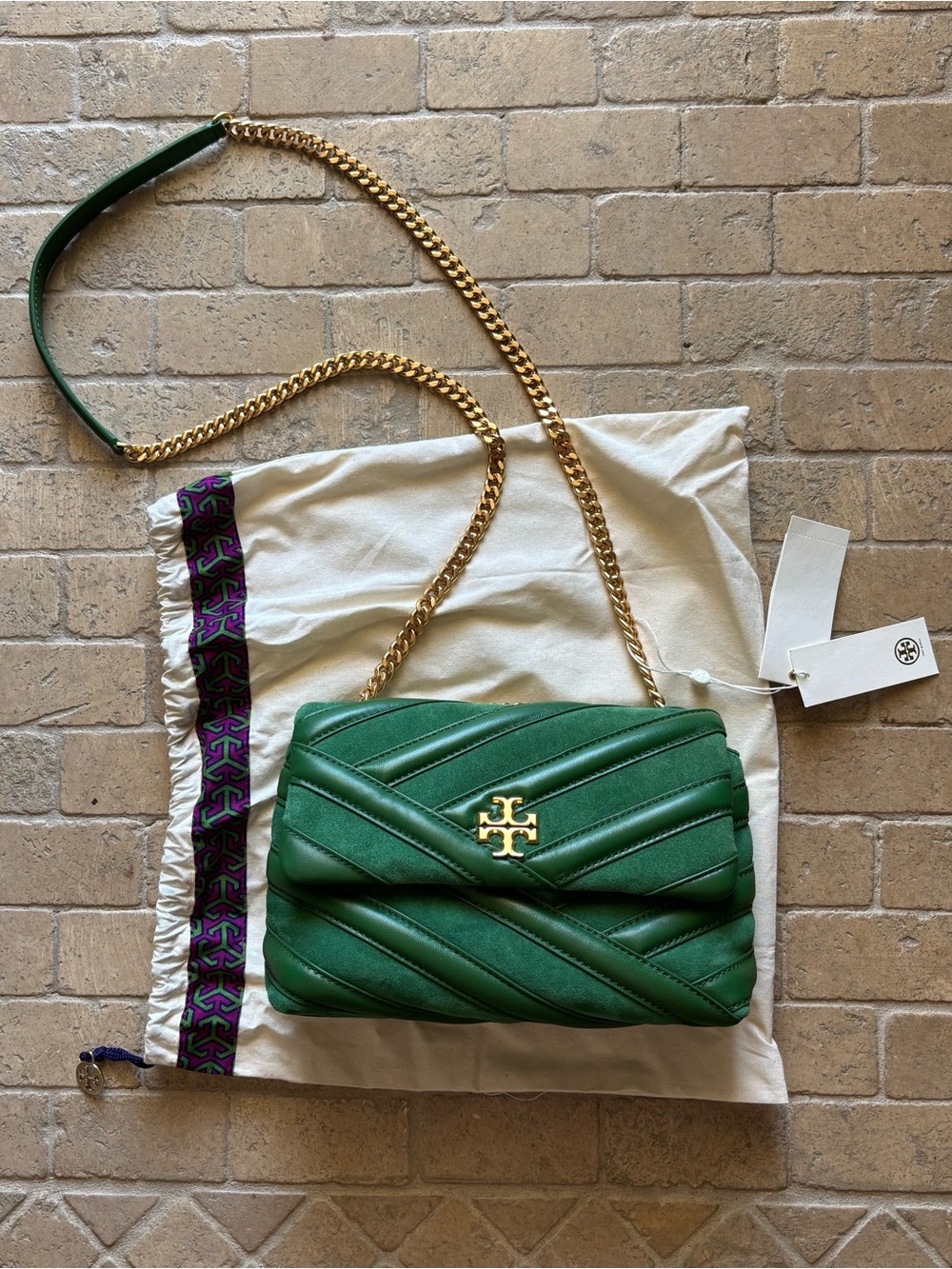 TORY BURCH Kira Chevron Bombe Small Leather Shoulder Bag - NWT- sold out